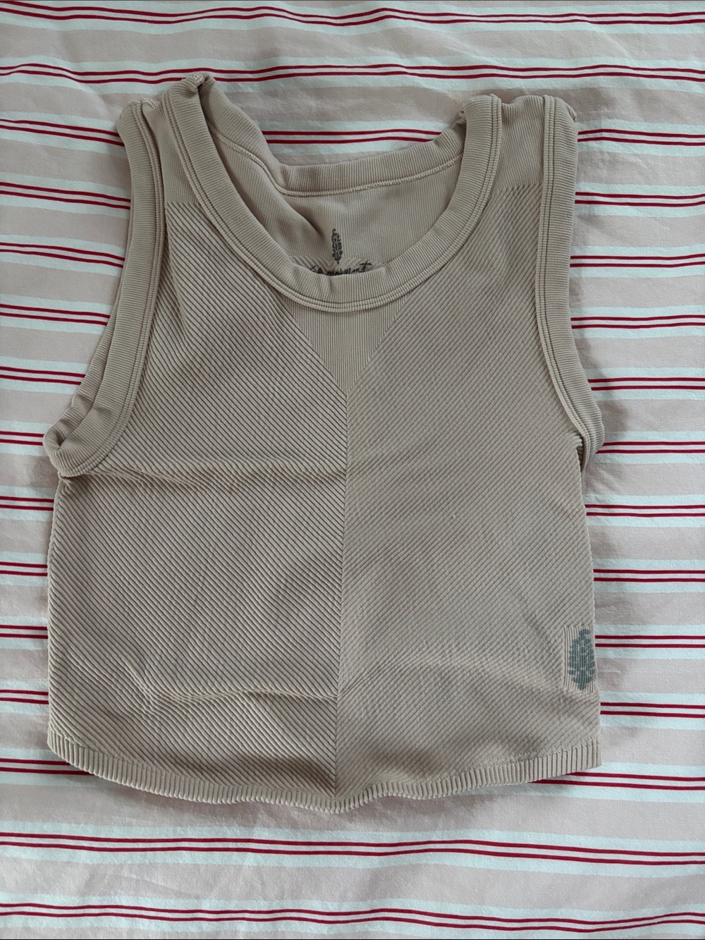 FP Movement by Free People Beige Ribbed Kids Tank